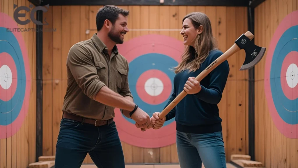 Axe Throwing Captions for Couples