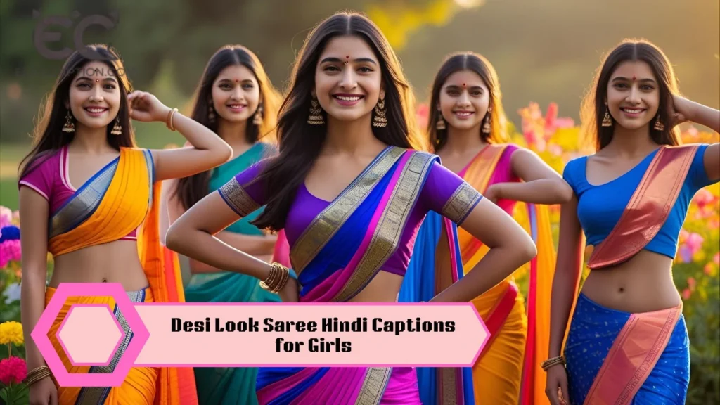 Desi Look Saree Hindi Captions for Girls